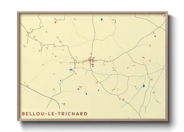 Une affiche de carte sur Bellou-le-Trichard