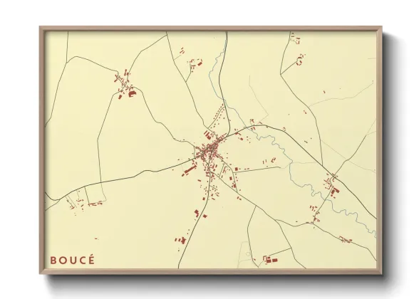 Une affiche de carte sur Boucé