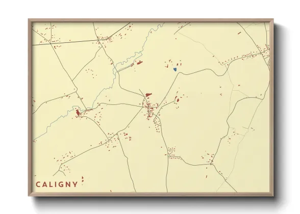 Une affiche de carte sur Caligny