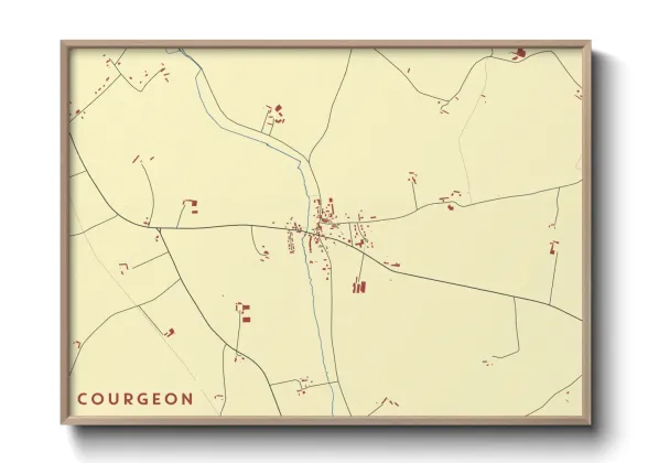 Une affiche de carte sur Courgeon