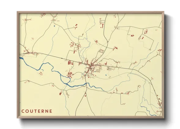 Une affiche de carte sur Couterne
