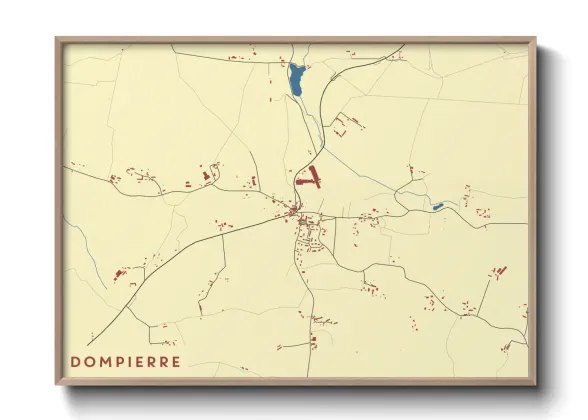 Une affiche de carte sur Dompierre