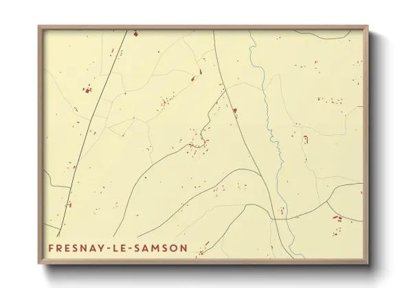 Une affiche de carte sur Fresnay-le-Samson