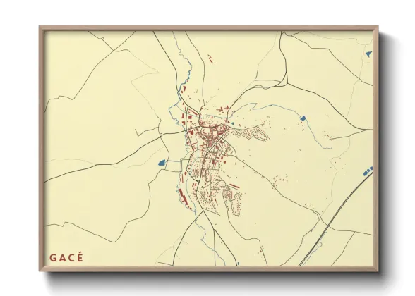 Une affiche de carte sur Gacé