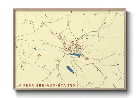 Une affiche de carte sur La Ferrière-aux-Étangs