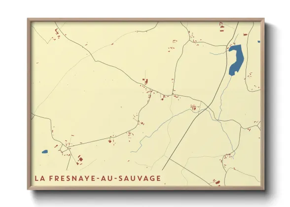 Une affiche de carte sur La Fresnaye-au-Sauvage