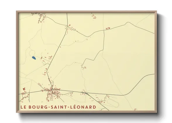 Une affiche de carte sur Le Bourg-Saint-Léonard