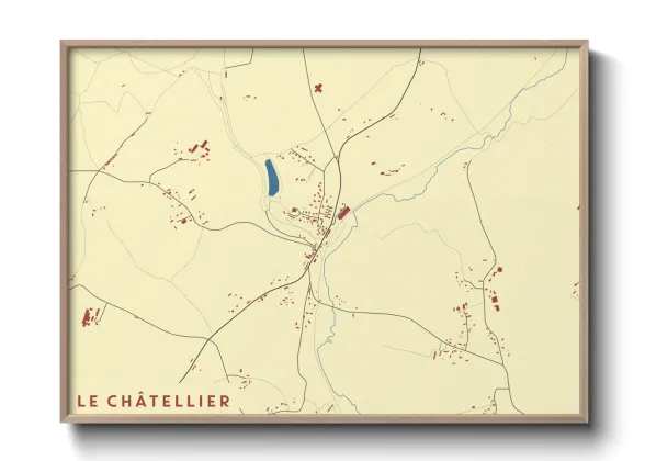 Une affiche de carte sur Le Châtellier