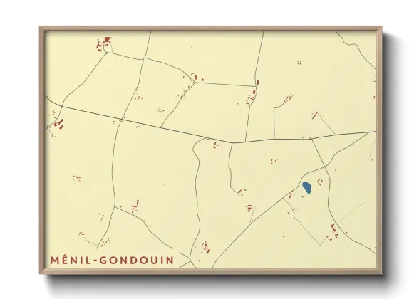 Une affiche de carte sur Ménil-Gondouin