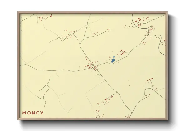 Une affiche de carte sur Moncy