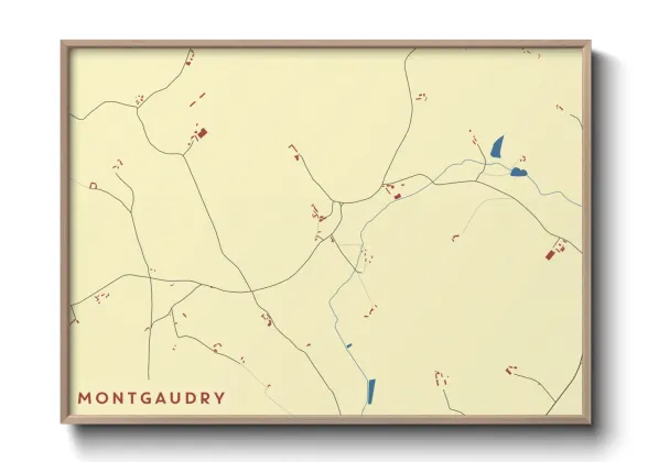 Une affiche de carte sur Montgaudry