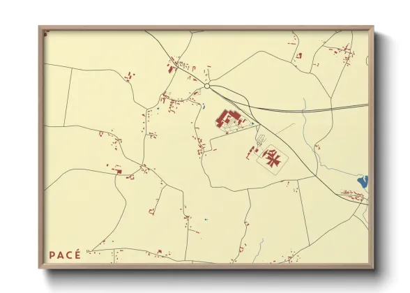 Une affiche de carte sur Pacé