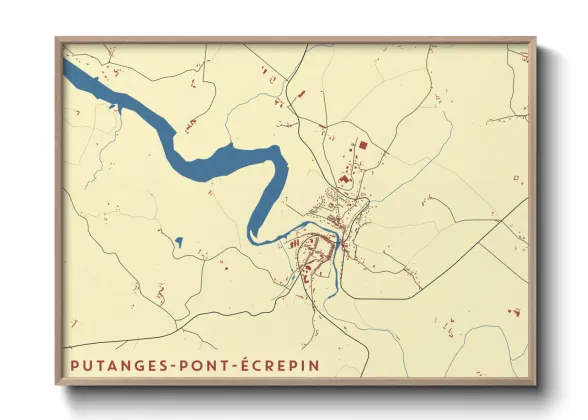 Une affiche de carte sur Putanges-Pont-Écrepin