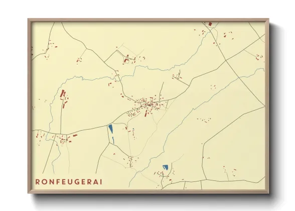Une affiche de carte sur Ronfeugerai