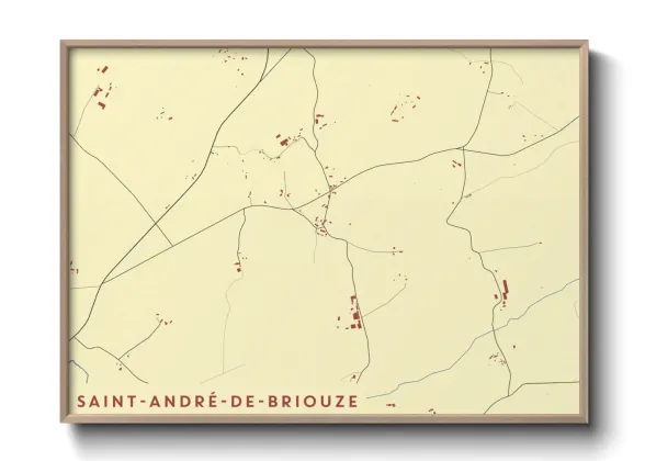 Une affiche de carte sur Saint-André-de-Briouze
