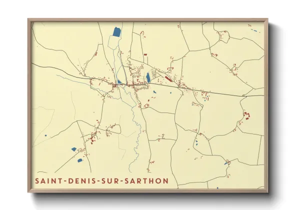 Une affiche de carte sur Saint-Denis-sur-Sarthon
