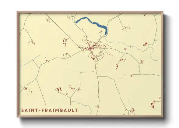 Une affiche de carte sur Saint-Fraimbault