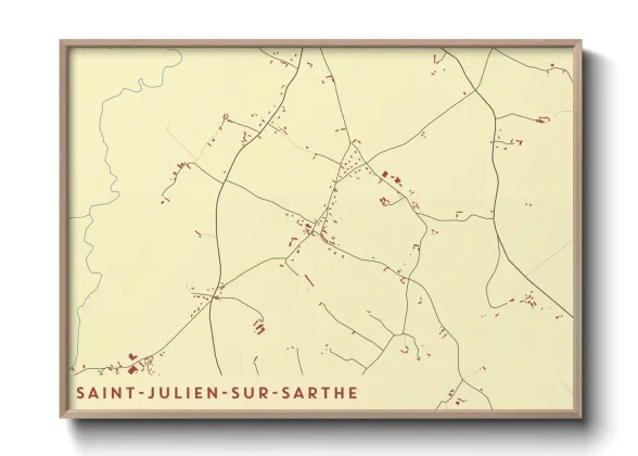 Une affiche de carte sur Saint-Julien-sur-Sarthe
