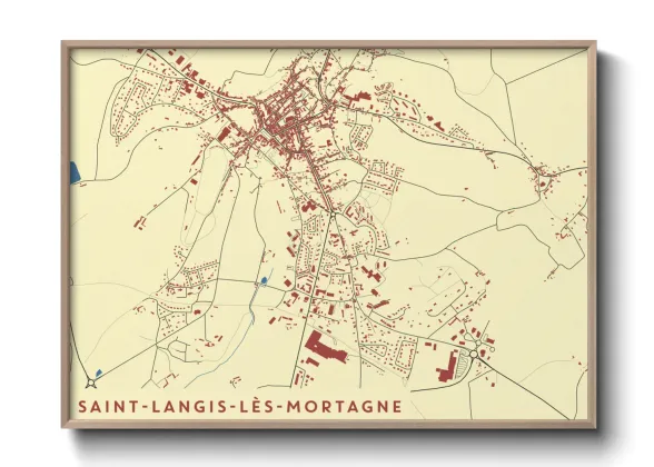 Une affiche de carte sur Saint-Langis-lès-Mortagne