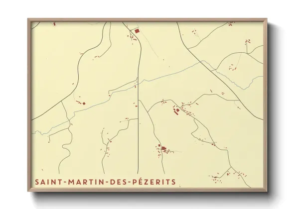 Une affiche de carte sur Saint-Martin-des-Pézerits