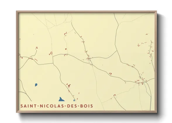 Une affiche de carte sur Saint-Nicolas-des-Bois