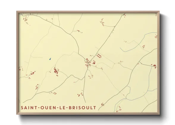 Une affiche de carte sur Saint-Ouen-le-Brisoult