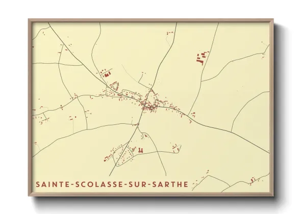 Une affiche de carte sur Sainte-Scolasse-sur-Sarthe