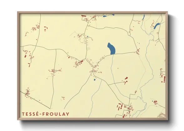 Une affiche de carte sur Tessé-Froulay