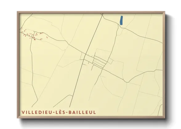 Une affiche de carte sur Villedieu-lès-Bailleul