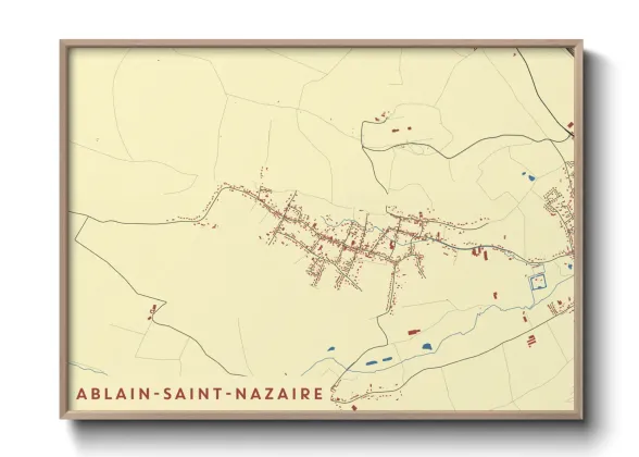 Une affiche de carte sur Ablain-Saint-Nazaire