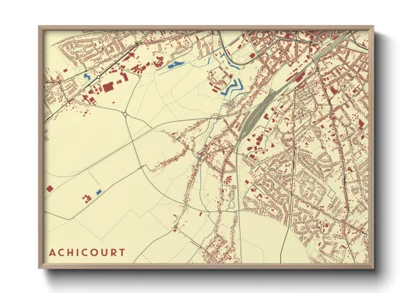 Une affiche de carte sur Achicourt