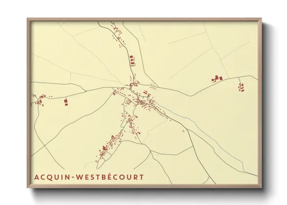 Une affiche de carte sur Acquin-Westbécourt