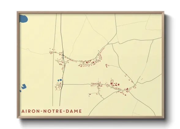 Une affiche de carte sur Airon-Notre-Dame