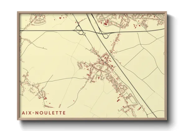 Une affiche de carte sur Aix-Noulette