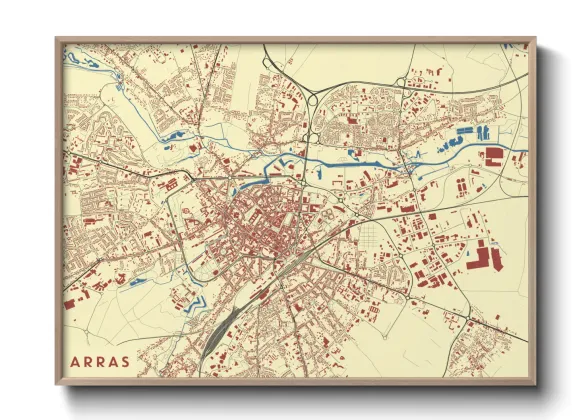 Une affiche de carte sur Arras