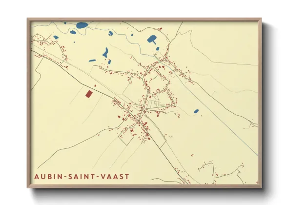 Une affiche de carte sur Aubin-Saint-Vaast