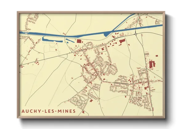 Une affiche de carte sur Auchy-les-Mines