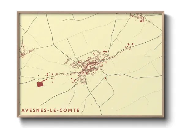 Une affiche de carte sur Avesnes-le-Comte