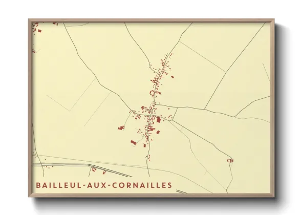 Une affiche de carte sur Bailleul-aux-Cornailles
