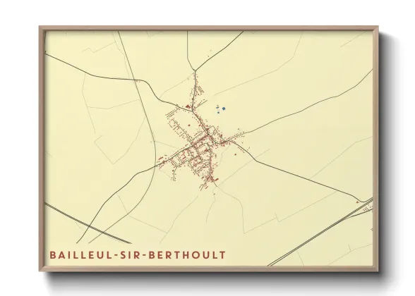 Une affiche de carte sur Bailleul-Sir-Berthoult