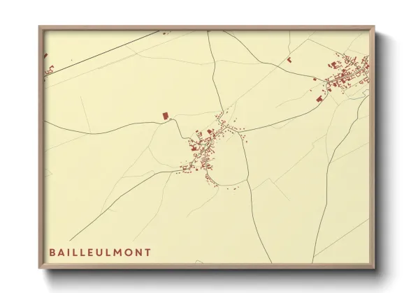 Une affiche de carte sur Bailleulmont