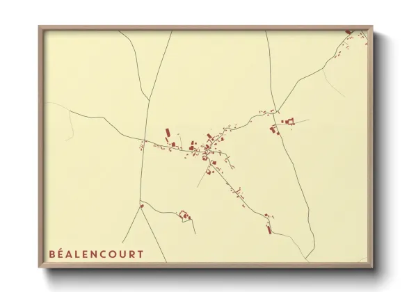 Une affiche de carte sur Béalencourt