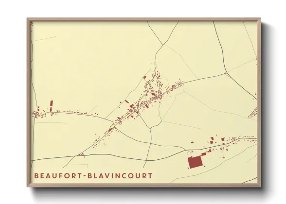 Une affiche de carte sur Beaufort-Blavincourt