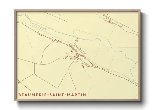 Une affiche de carte sur Beaumerie-Saint-Martin