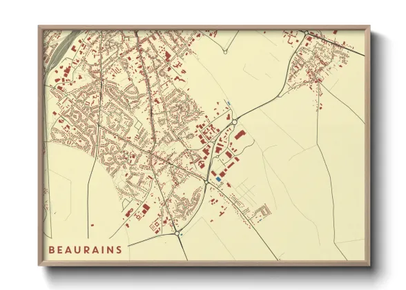 Une affiche de carte sur Beaurains
