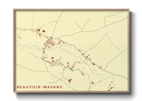 Une affiche de carte sur Beauvoir-Wavans