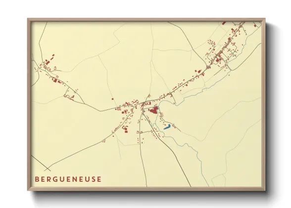 Une affiche de carte sur Bergueneuse