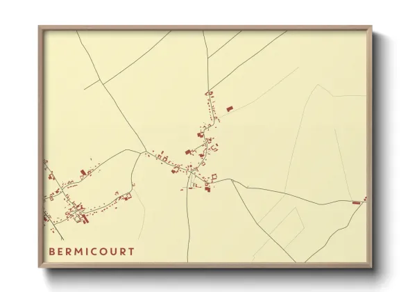 Une affiche de carte sur Bermicourt