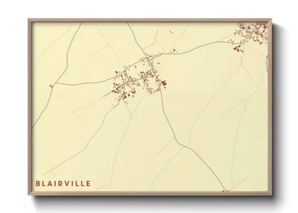 Une affiche de carte sur Blairville