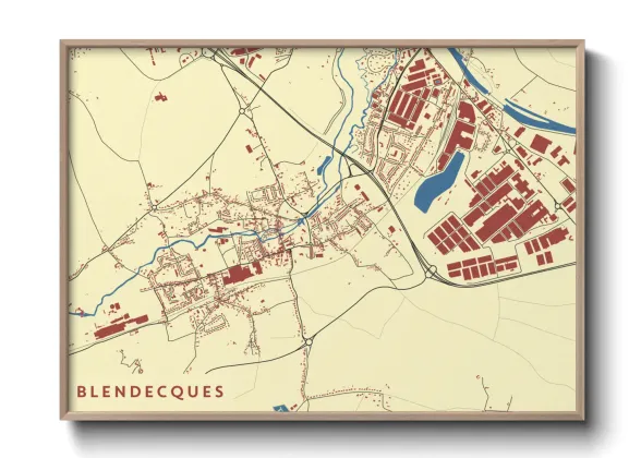 Une affiche de carte sur Blendecques